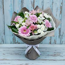 Букет цветов из:  Герберы, Альстромерии и Хризантемы в Красновидово