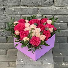 Цветочная композиция из Розы в коробке в Красновидово