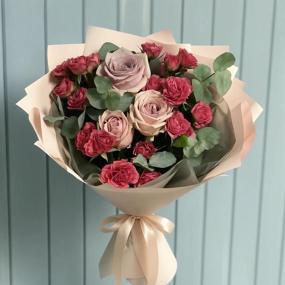 Букет цветов из: Гвоздики и Розы в Красновидово