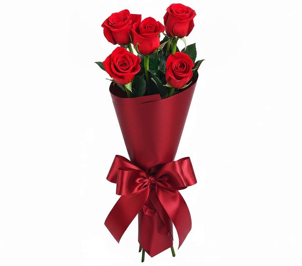 Букет 5 Красных роз Эдлесс Лав в Красновидово