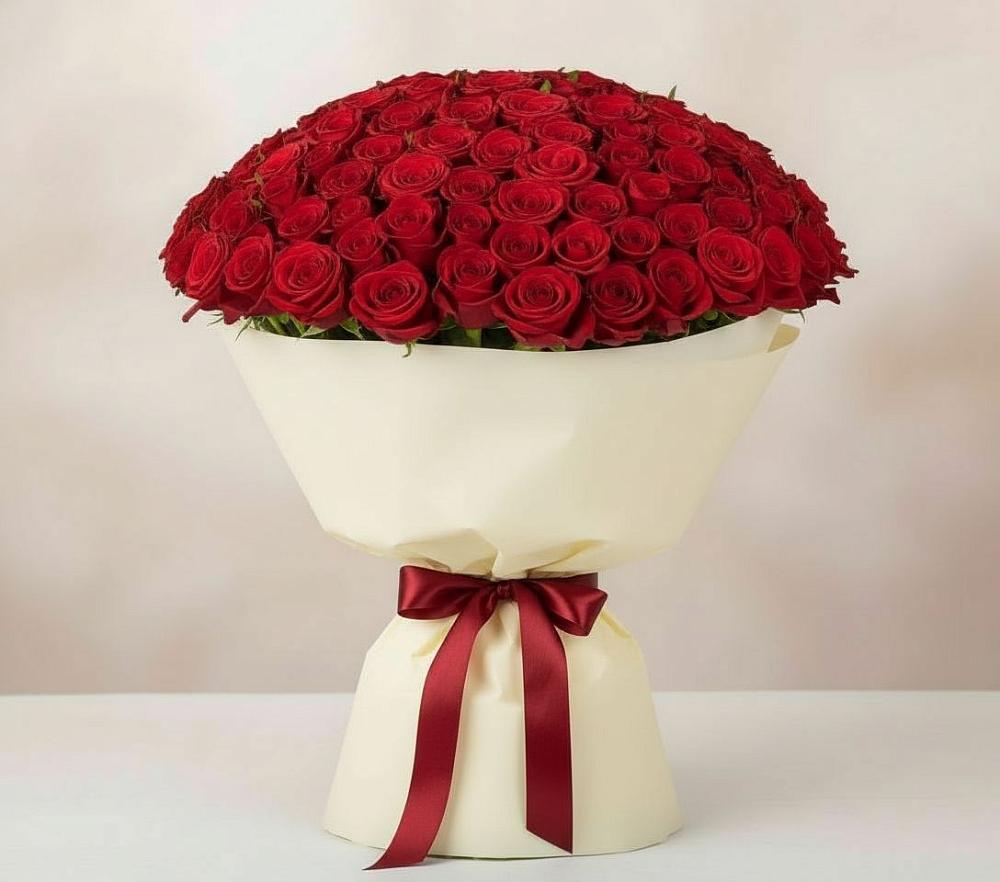 Букет 101 Красная роза Милано в Красновидово