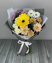 Букет цветов из:  Розы, Герберы и Хризантемы в Красновидово