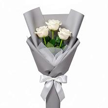 Букет 3 белые розы #REPLACE_PRED# Красновидово