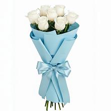 Букет 7 белых роз Проуд в Красновидово