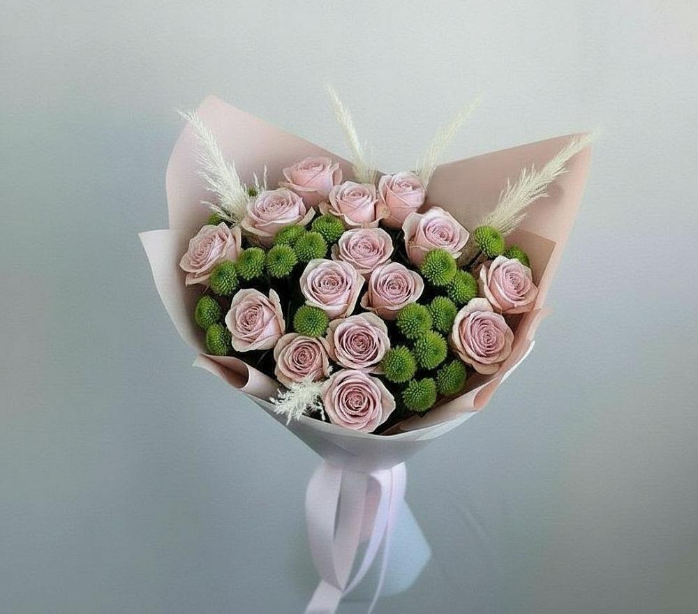 Букет цветов из: Розы и Хризантемы в Красновидово