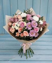 Букет цветов из:  Хризантемы, Розы и Альстромерии в Красновидово