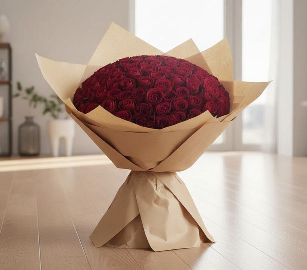 Букет 101 Красная роза в Красновидово